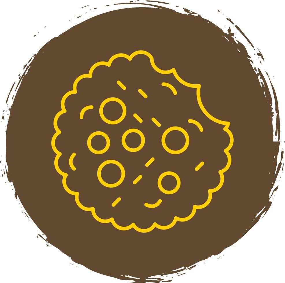 Cookie Line Circle Yellow Icon vector