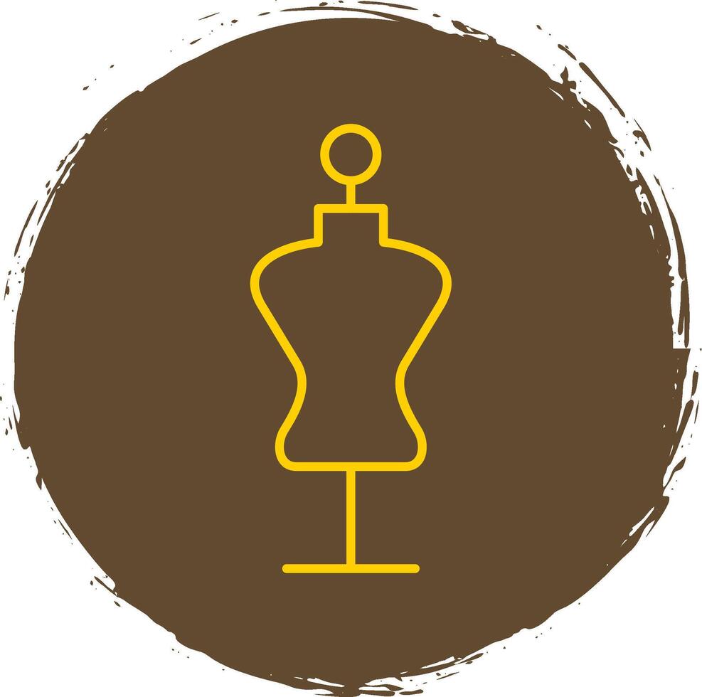 Mannequin Line Circle Yellow Icon vector