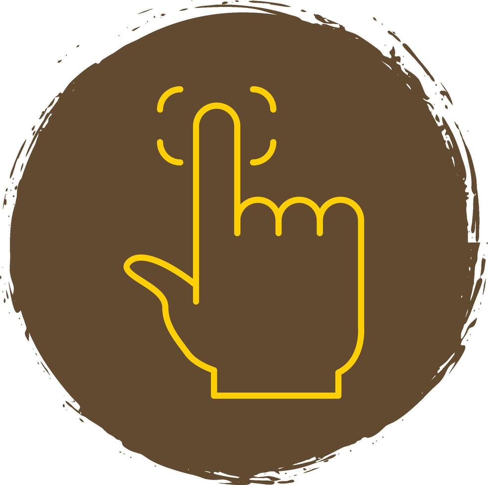 Finger Print Line Circle Yellow Icon vector