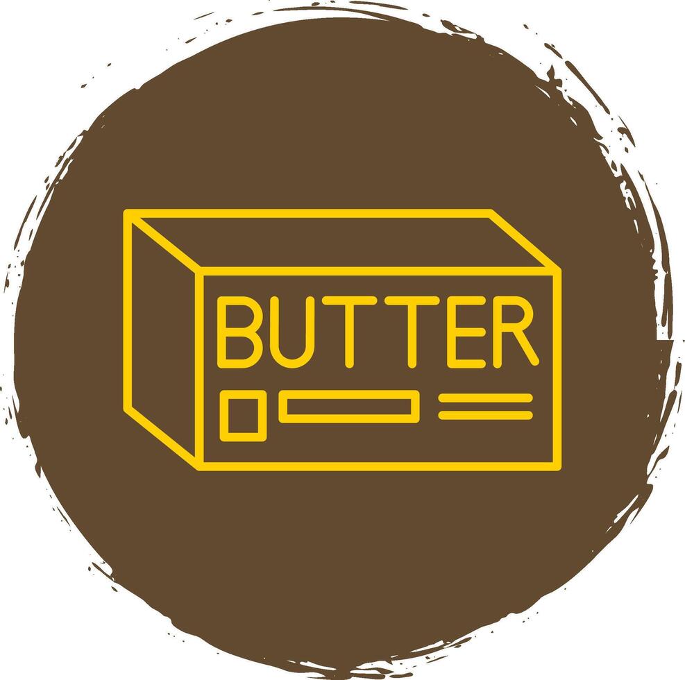 Butter Line Circle Yellow Icon vector