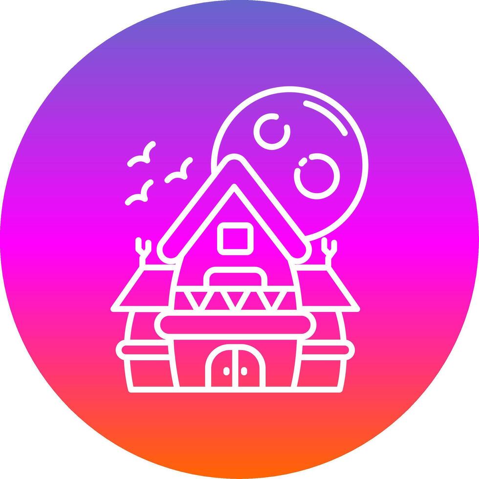 Haunted house Line Gradient Circle Icon vector