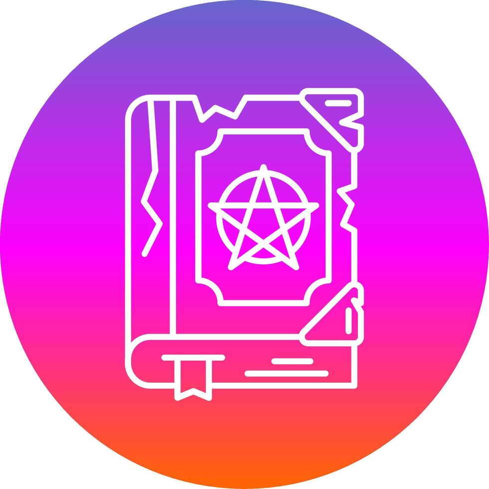 Magic book Line Gradient Circle Icon vector