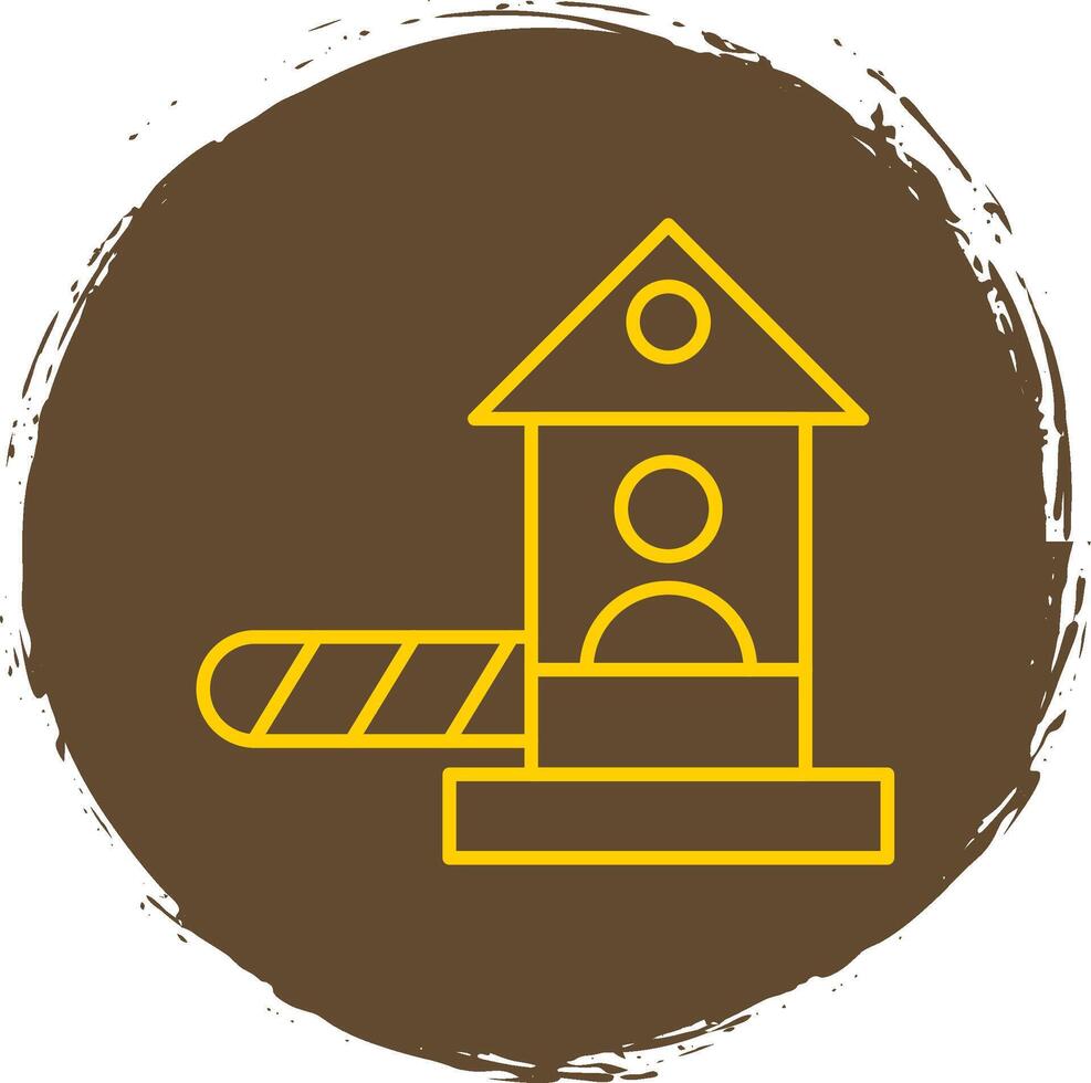 Checkpoint Line Circle Yellow Icon vector