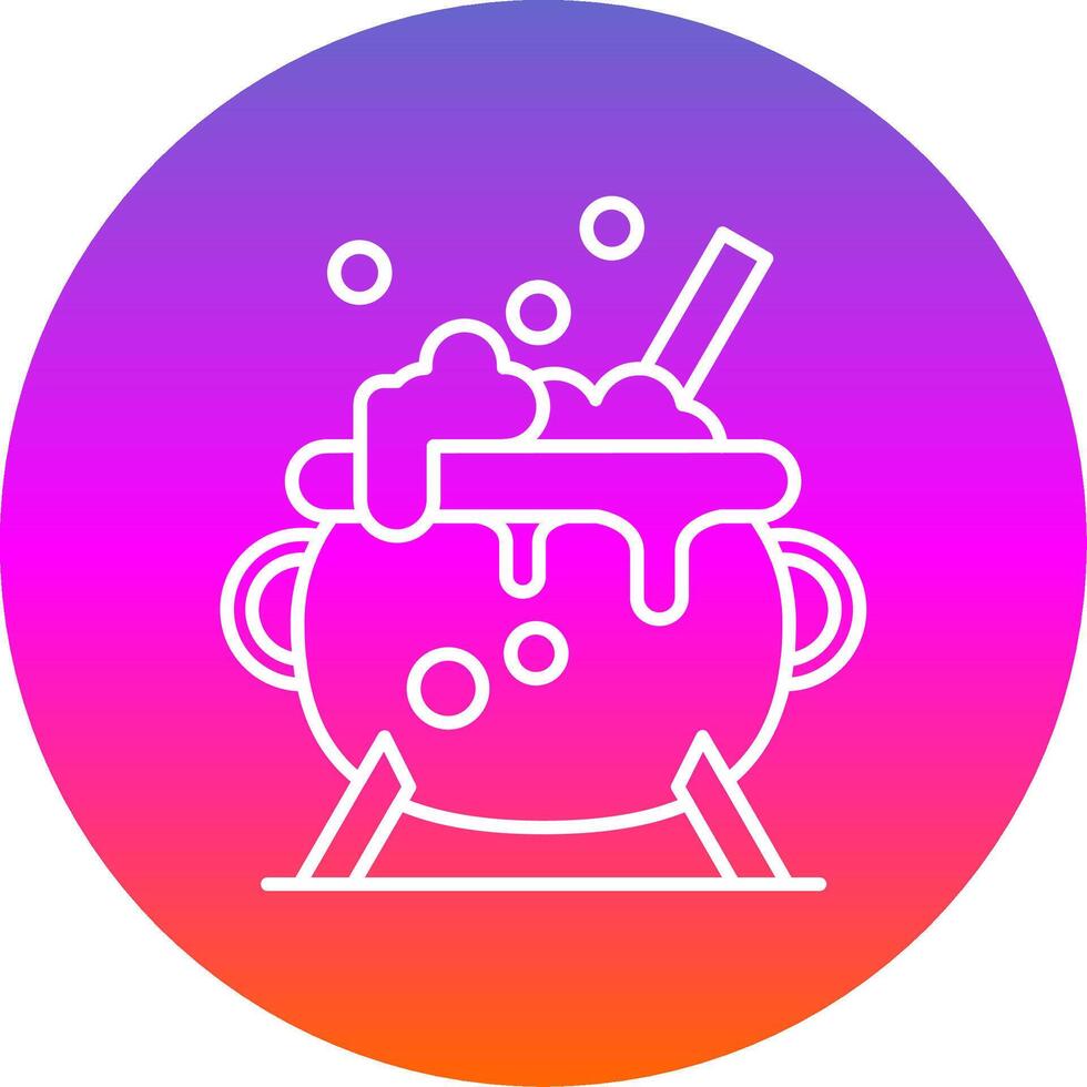 Cauldron Line Gradient Circle Icon vector