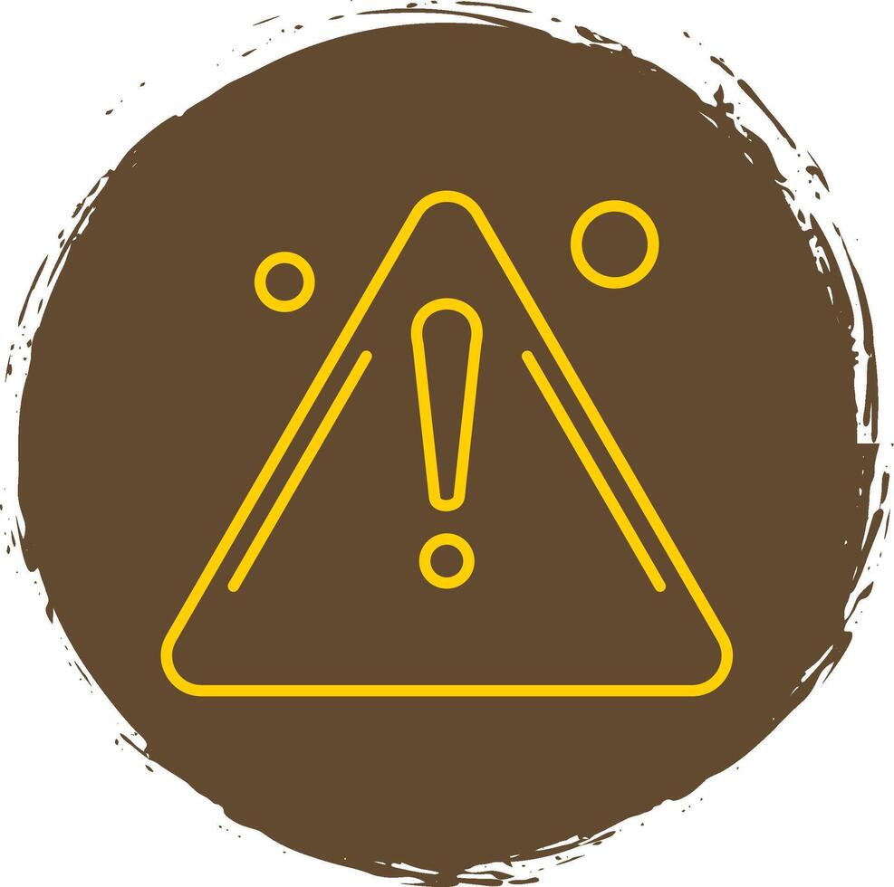 Warning Line Circle Yellow Icon vector