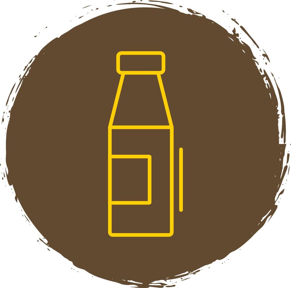 Milk Bottle Line Circle Yellow Icon vector