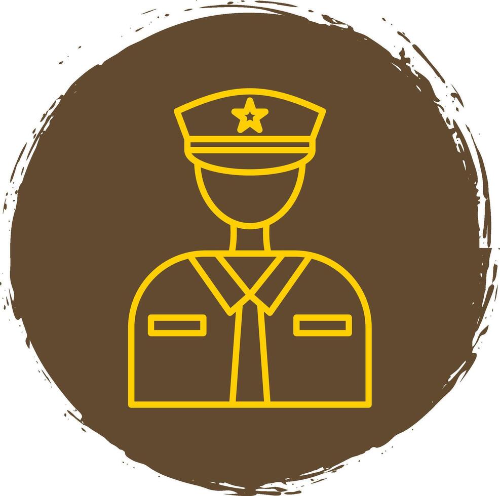 Officer Line Circle Yellow Icon vector