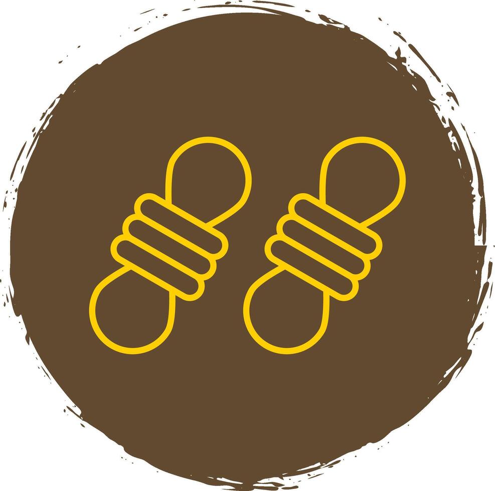 Rope Line Circle Yellow Icon vector