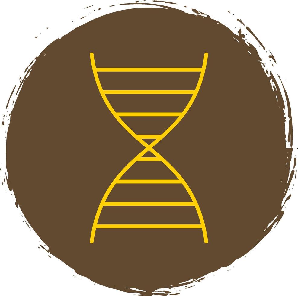 DNA Line Circle Yellow Icon vector