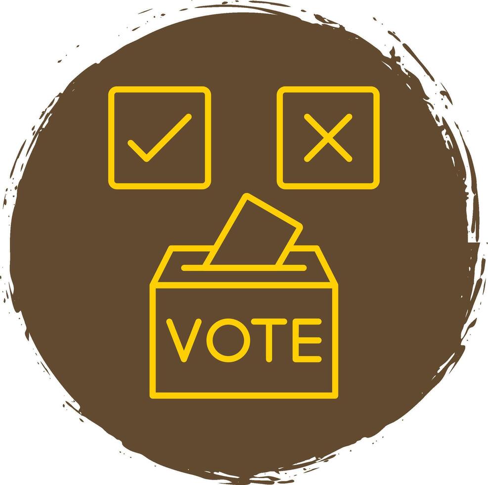 Vote Yes Line Circle Yellow Icon vector