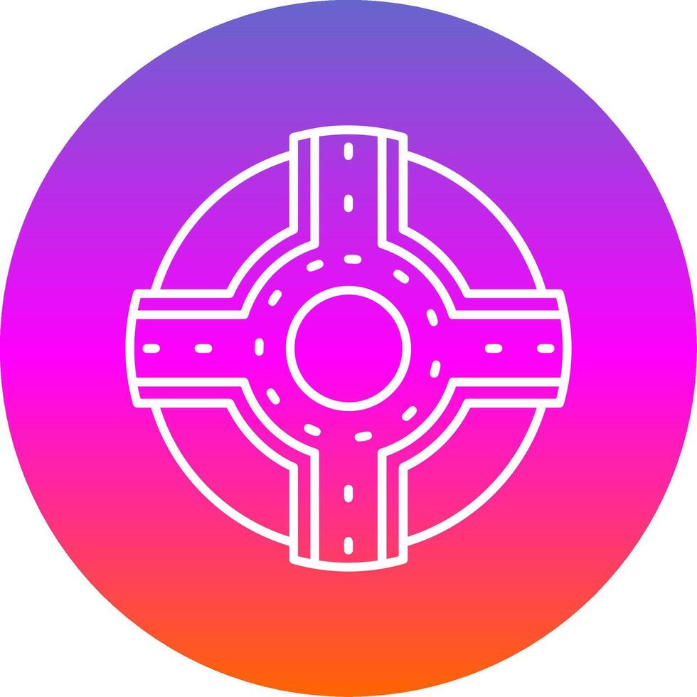 Roundabout Line Gradient Circle Icon vector