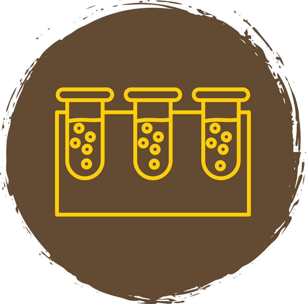 Test tube Line Circle Yellow Icon vector