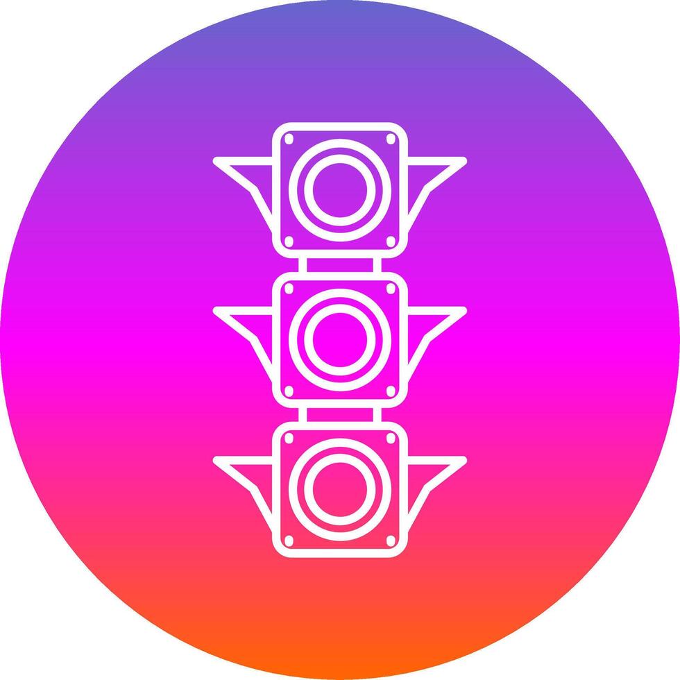 Traffic light Line Gradient Circle Icon vector
