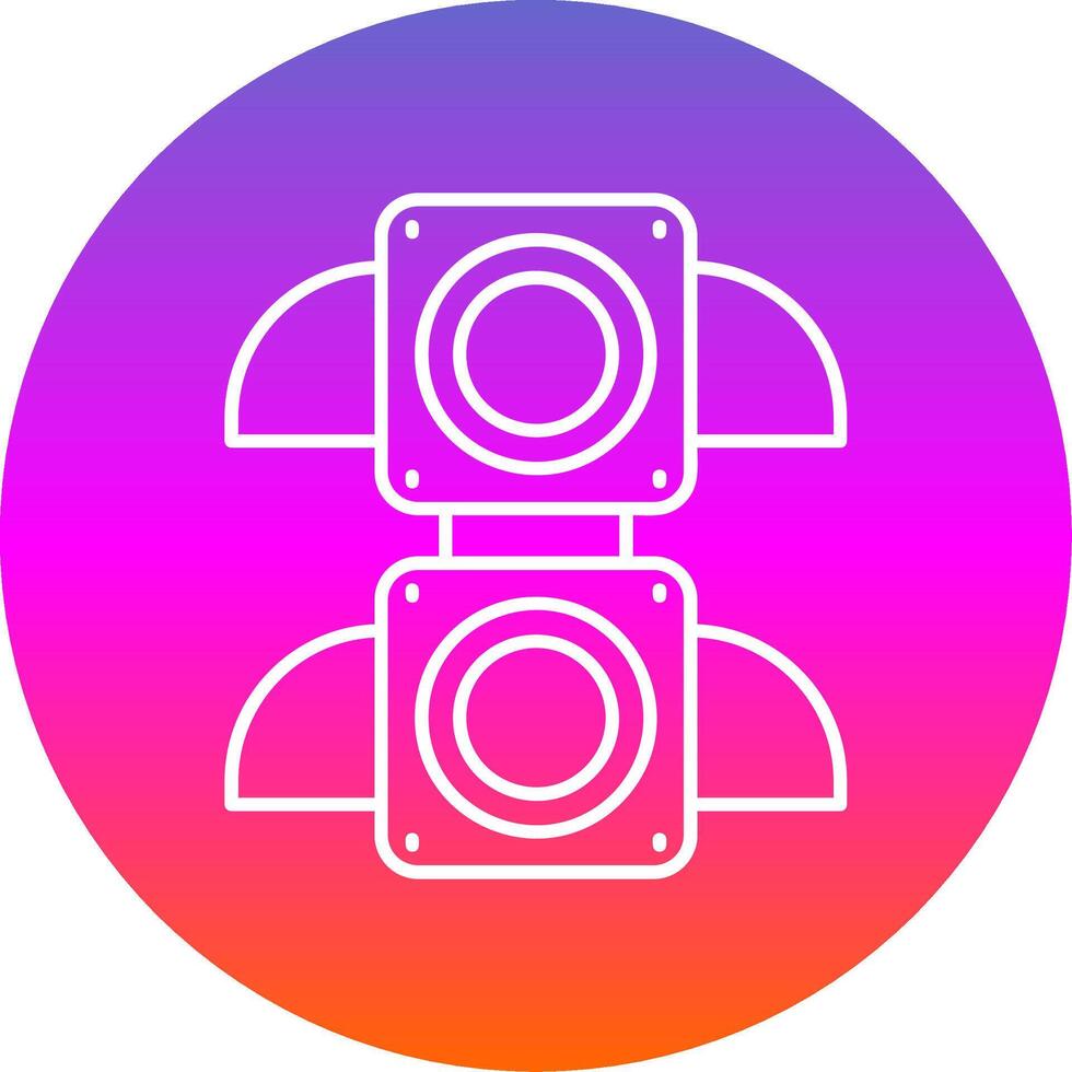 Traffic light Line Gradient Circle Icon vector