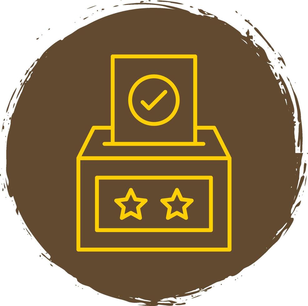 Voting Box Line Circle Yellow Icon vector