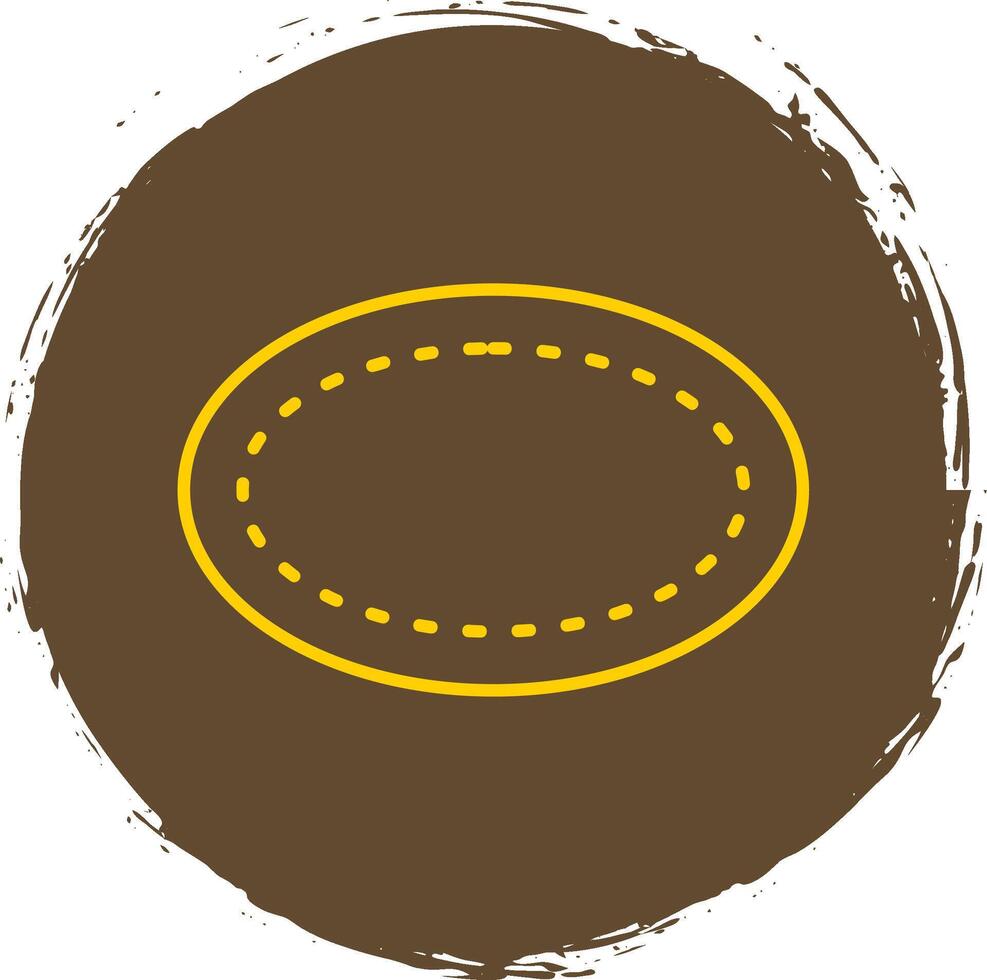 Oval Line Circle Yellow Icon vector