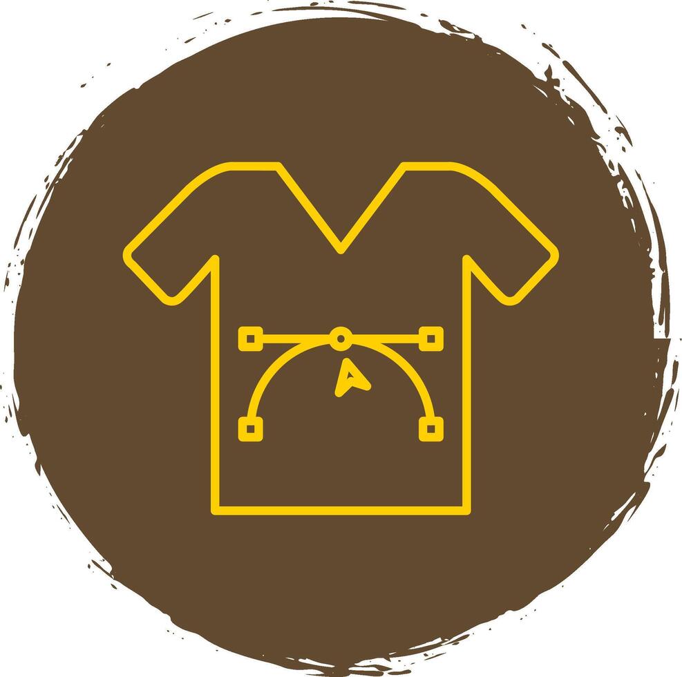 Shirt Design Line Circle Yellow Icon vector
