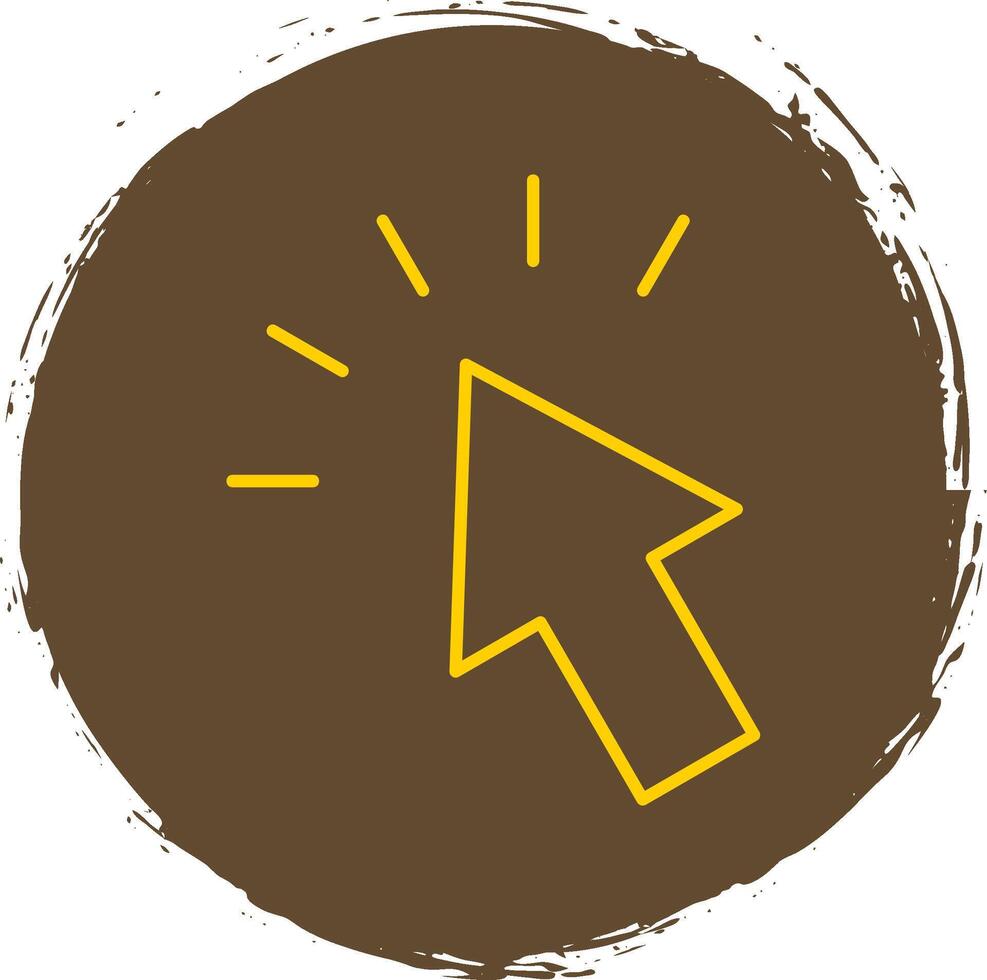 Mouse Cursor Line Circle Yellow Icon vector