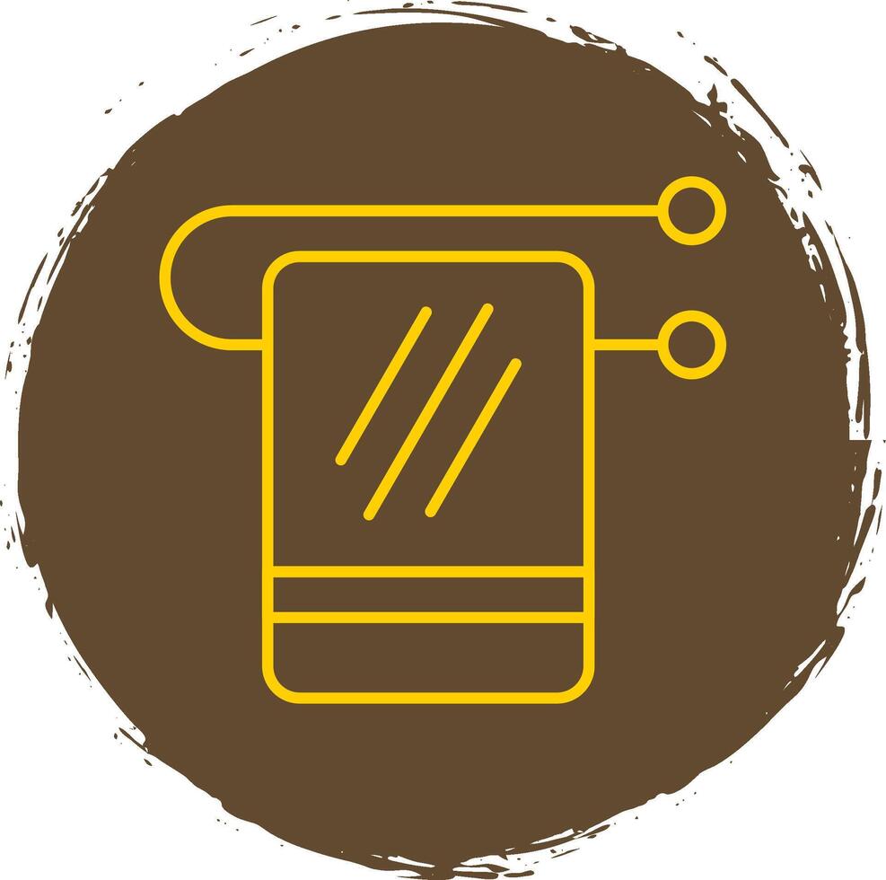 Towel Rack Line Circle Yellow Icon vector
