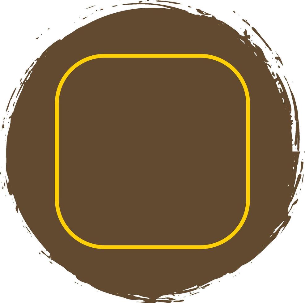 Round Corner Line Circle Yellow Icon vector