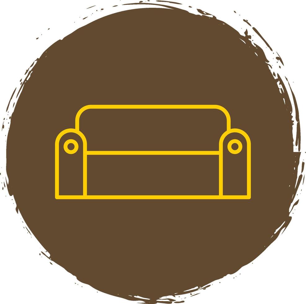 Sofa Line Circle Yellow Icon vector