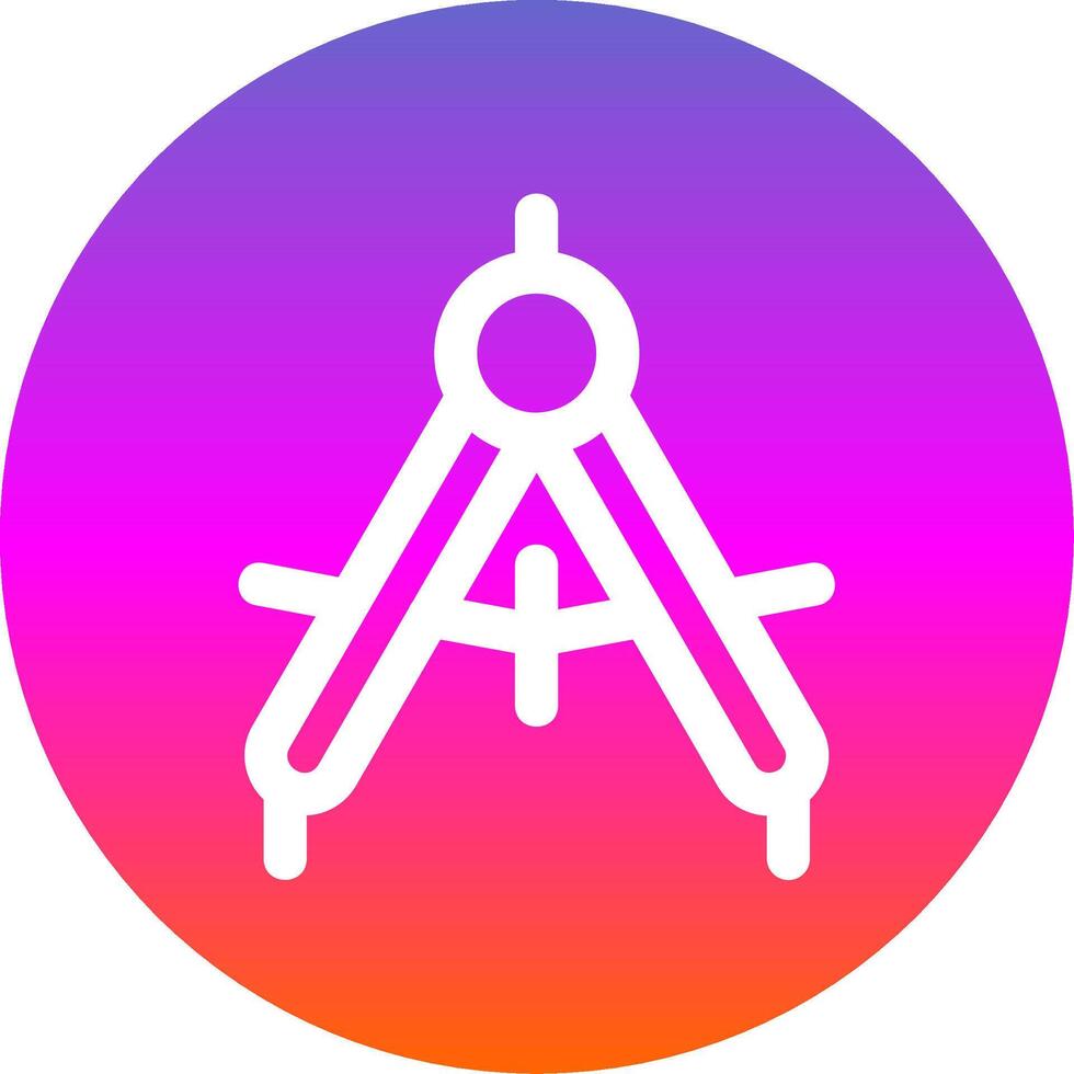 Drawing compass Line Gradient Circle Icon vector