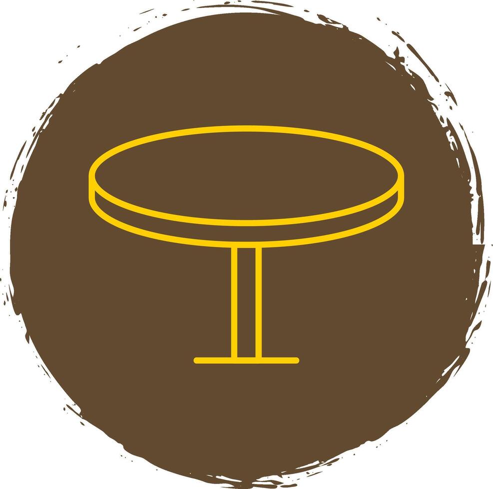 Round Table Line Circle Yellow Icon vector