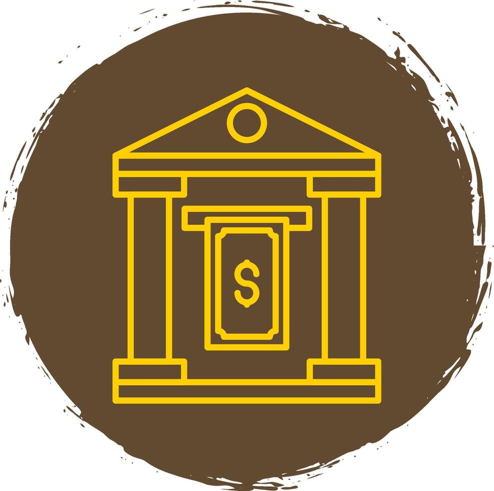 Cash Withdraw Line Circle Yellow Icon vector