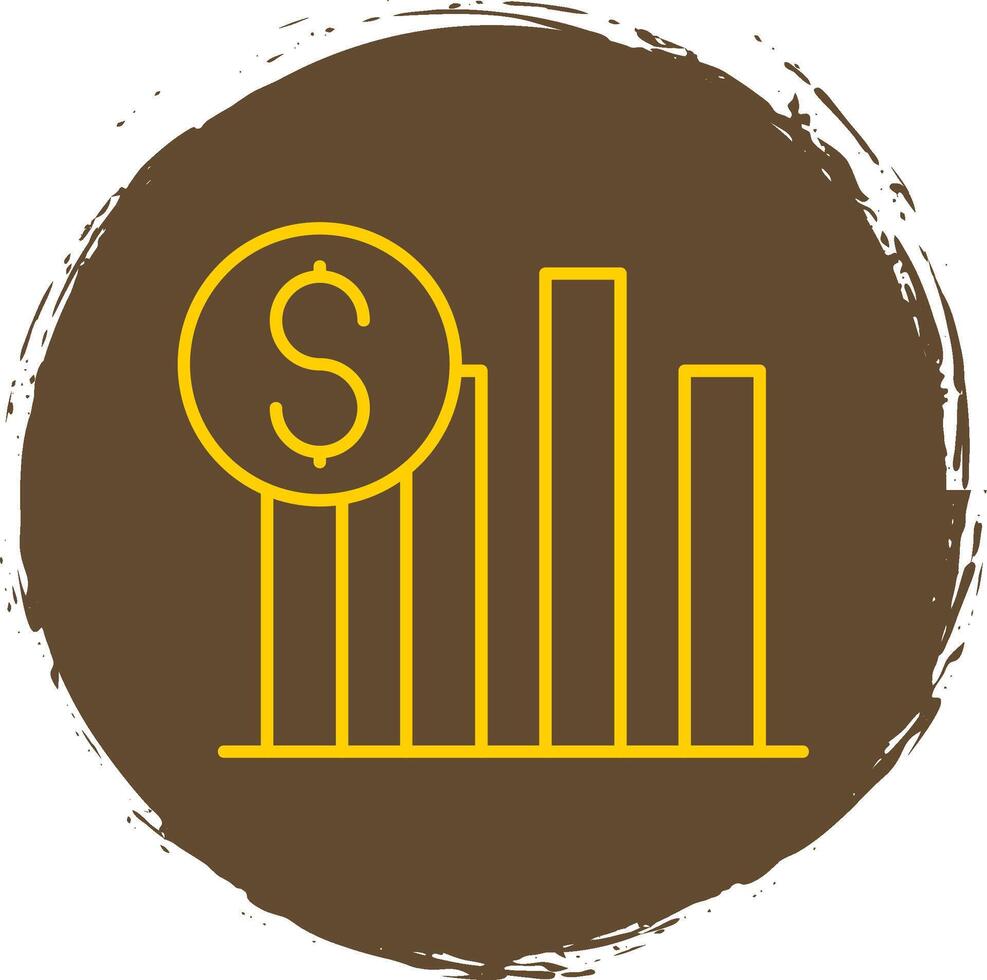 Sales Line Circle Yellow Icon vector