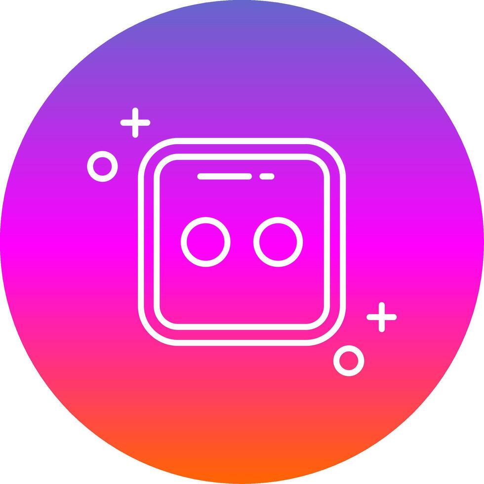 Dice two Line Gradient Circle Icon vector