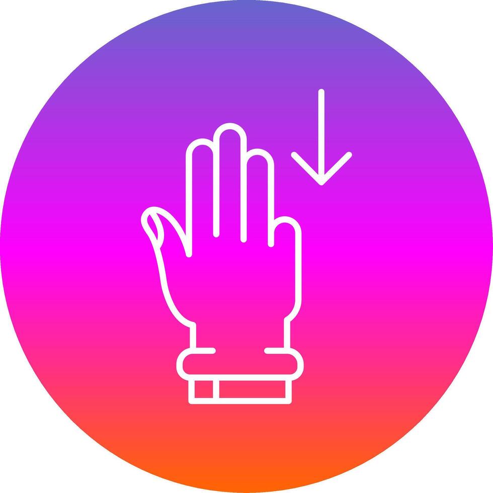 Three Fingers Down Line Gradient Circle Icon vector