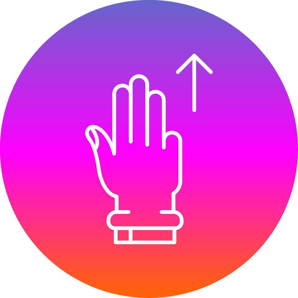 Three Fingers Up Line Gradient Circle Icon vector