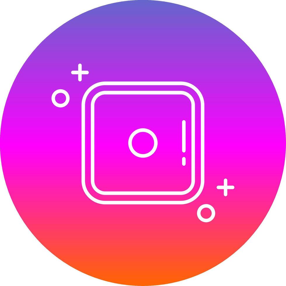 Dice one Line Gradient Circle Icon vector