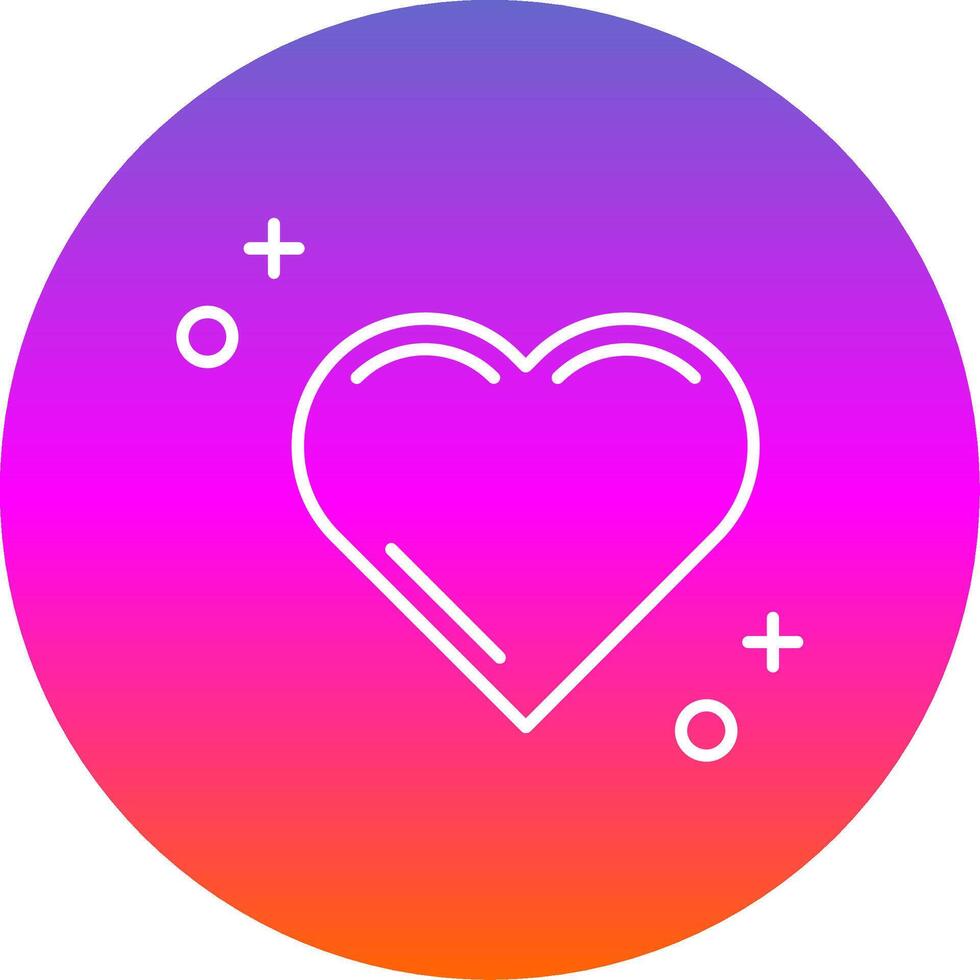 Hearts Line Gradient Circle Icon vector