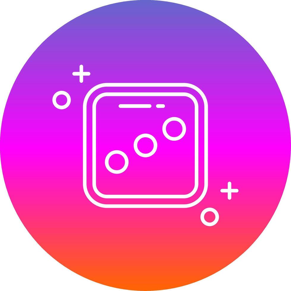 Dice three Line Gradient Circle Icon vector