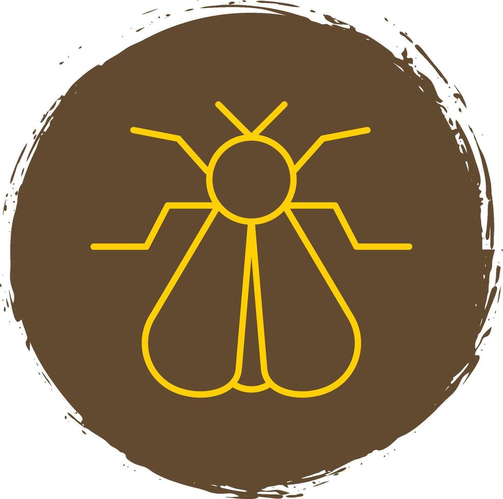Moth Line Circle Yellow Icon vector