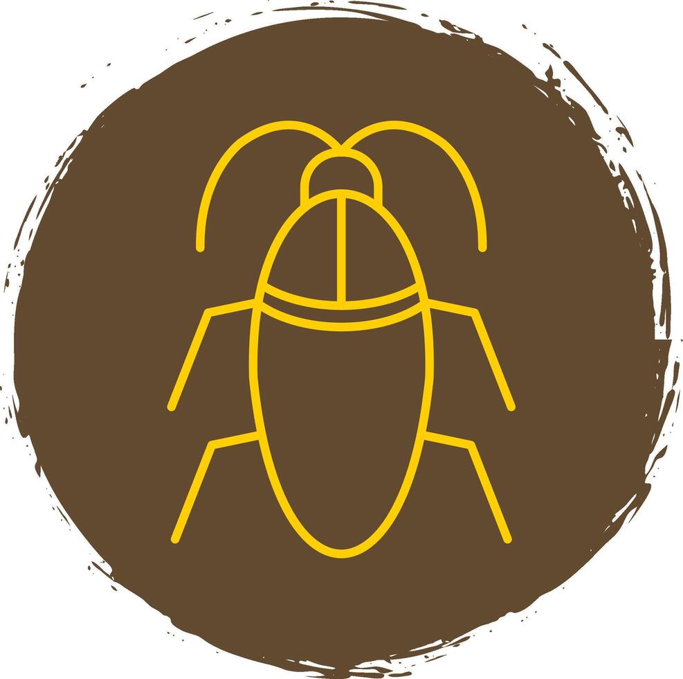 Cockroach Line Circle Yellow Icon vector