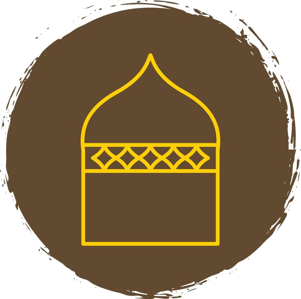 Islamic Architecture Line Circle Yellow Icon vector