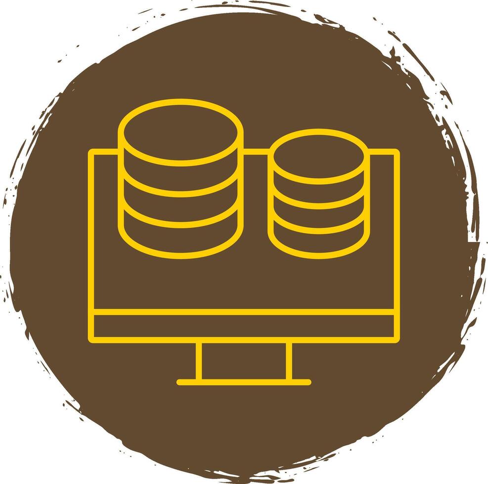 Finance Line Circle Yellow Icon vector