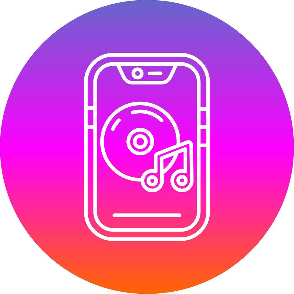 Music player Line Gradient Circle Icon vector