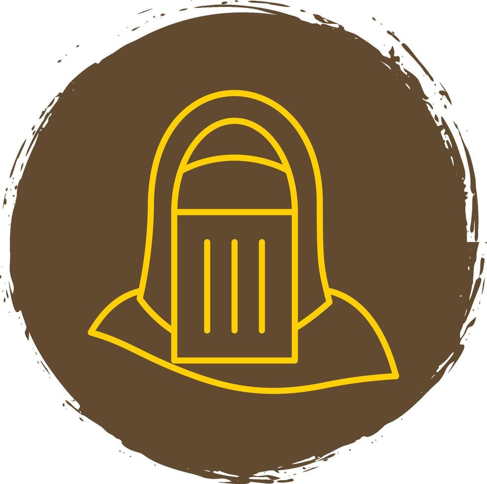 Niqab Line Circle Yellow Icon vector