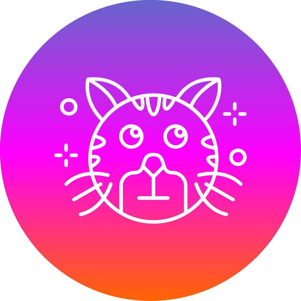 Rolling eyes Line Gradient Circle Icon vector