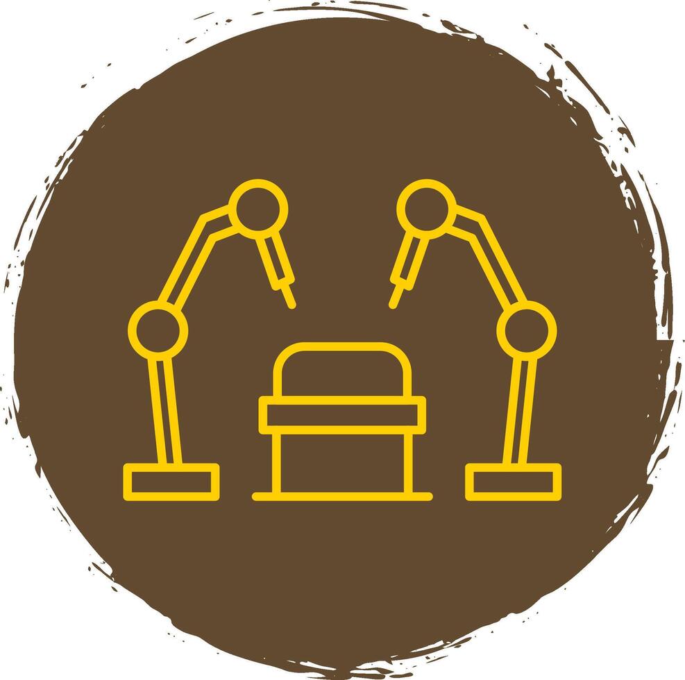 Robotic Surgery Line Circle Yellow Icon vector