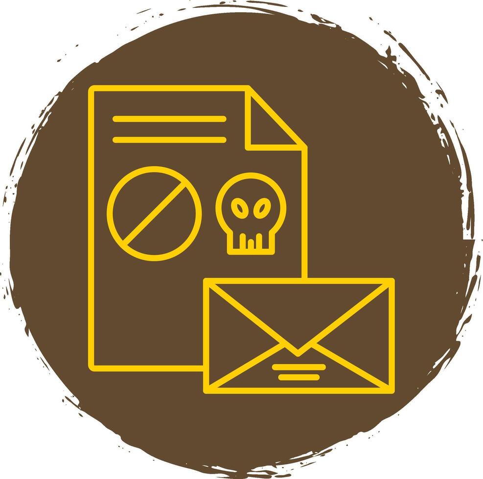 Spam Line Circle Yellow Icon vector