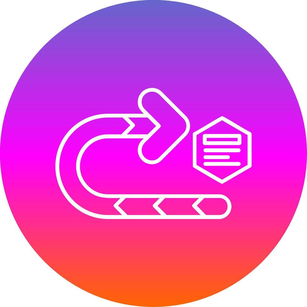 Right turn Line Gradient Circle Icon vector