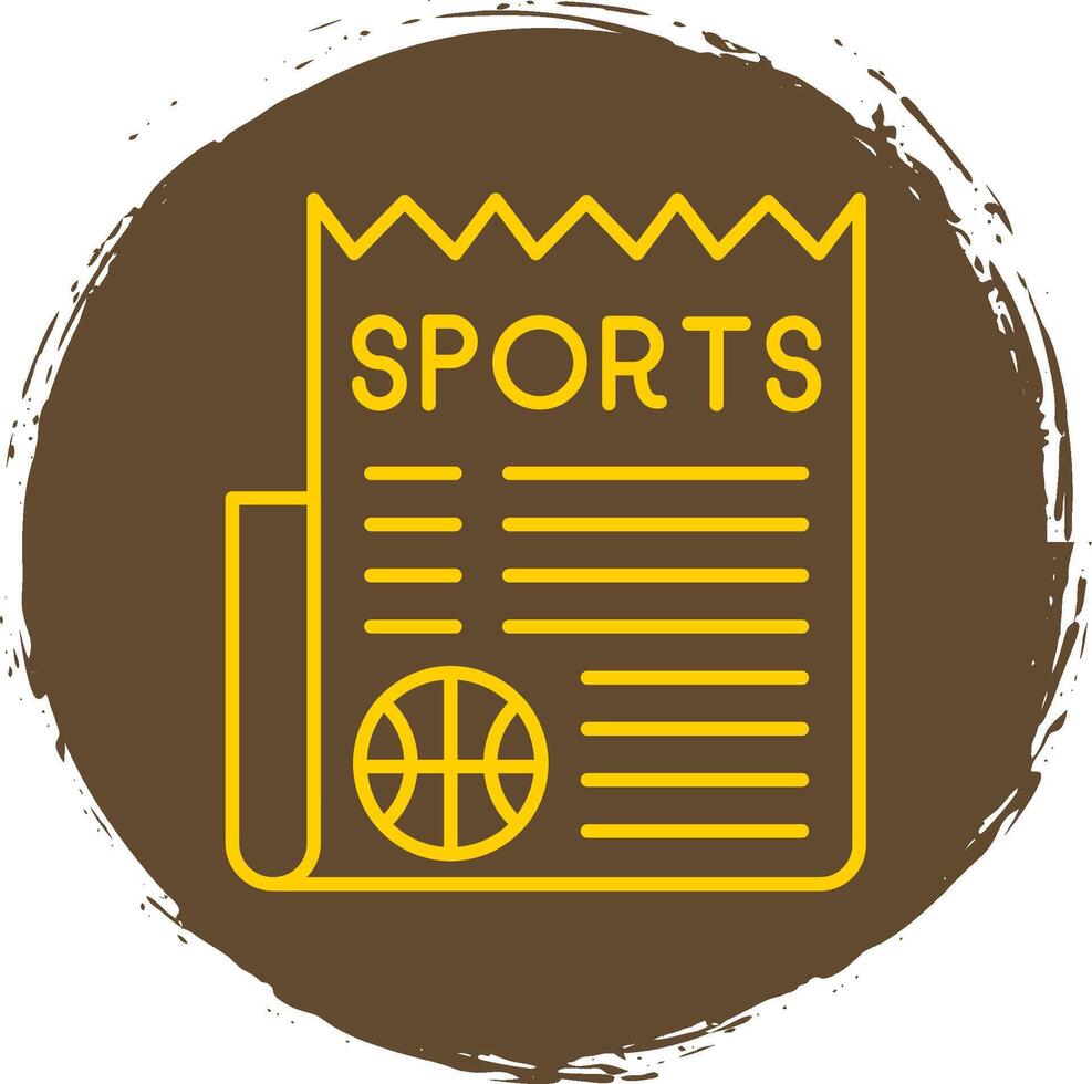 Sports News Line Circle Yellow Icon vector