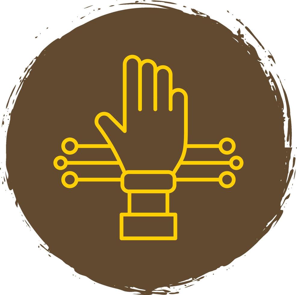 Glove Line Circle Yellow Icon vector