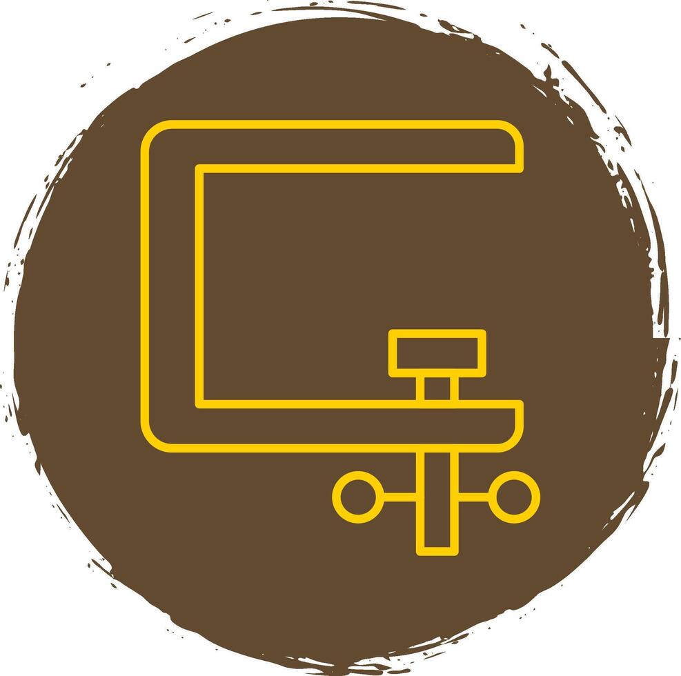 Clamp Line Circle Yellow Icon vector