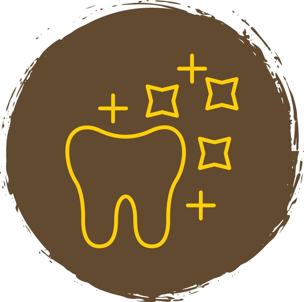 Tooth Whitening Line Circle Yellow Icon vector