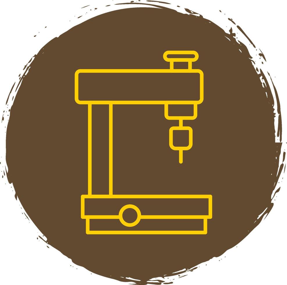 Milling Machine Line Circle Yellow Icon vector
